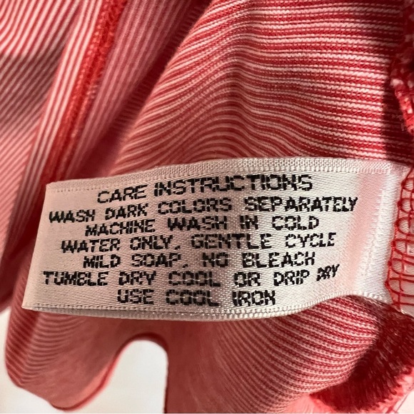 Magnolia Lane Red & White Stripe PGA Masters Polo 100% Cotton Size Large - Picture 6 of 10